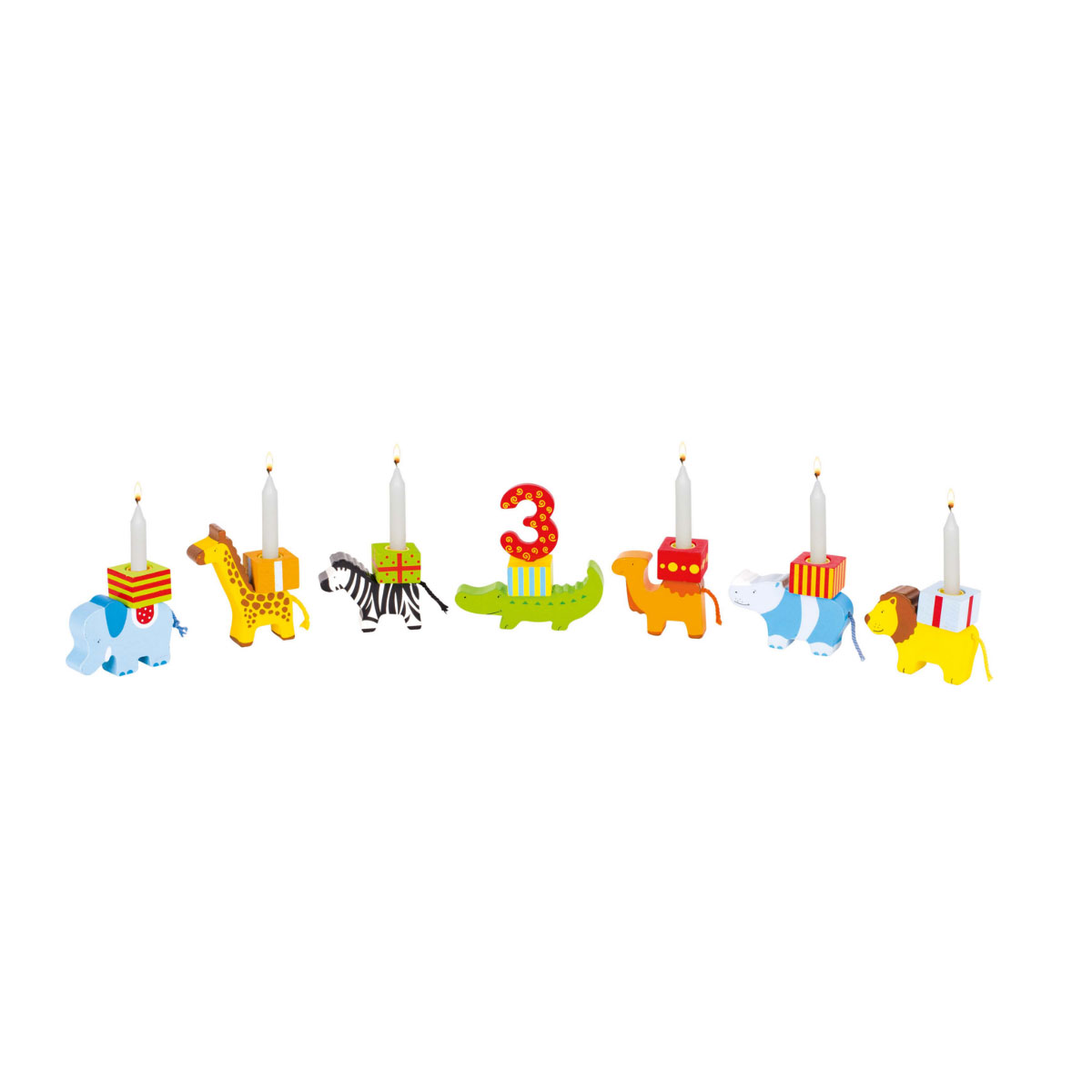 Geburtstagstierparade mit austauschbaren Zahlen 1-10