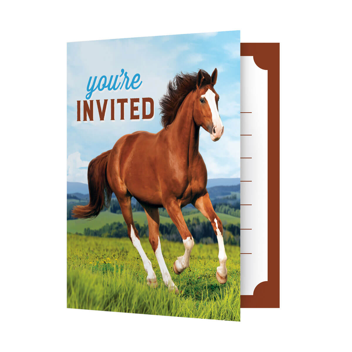 Einladungskarten Pferde mit Umschlag, 8 Stück