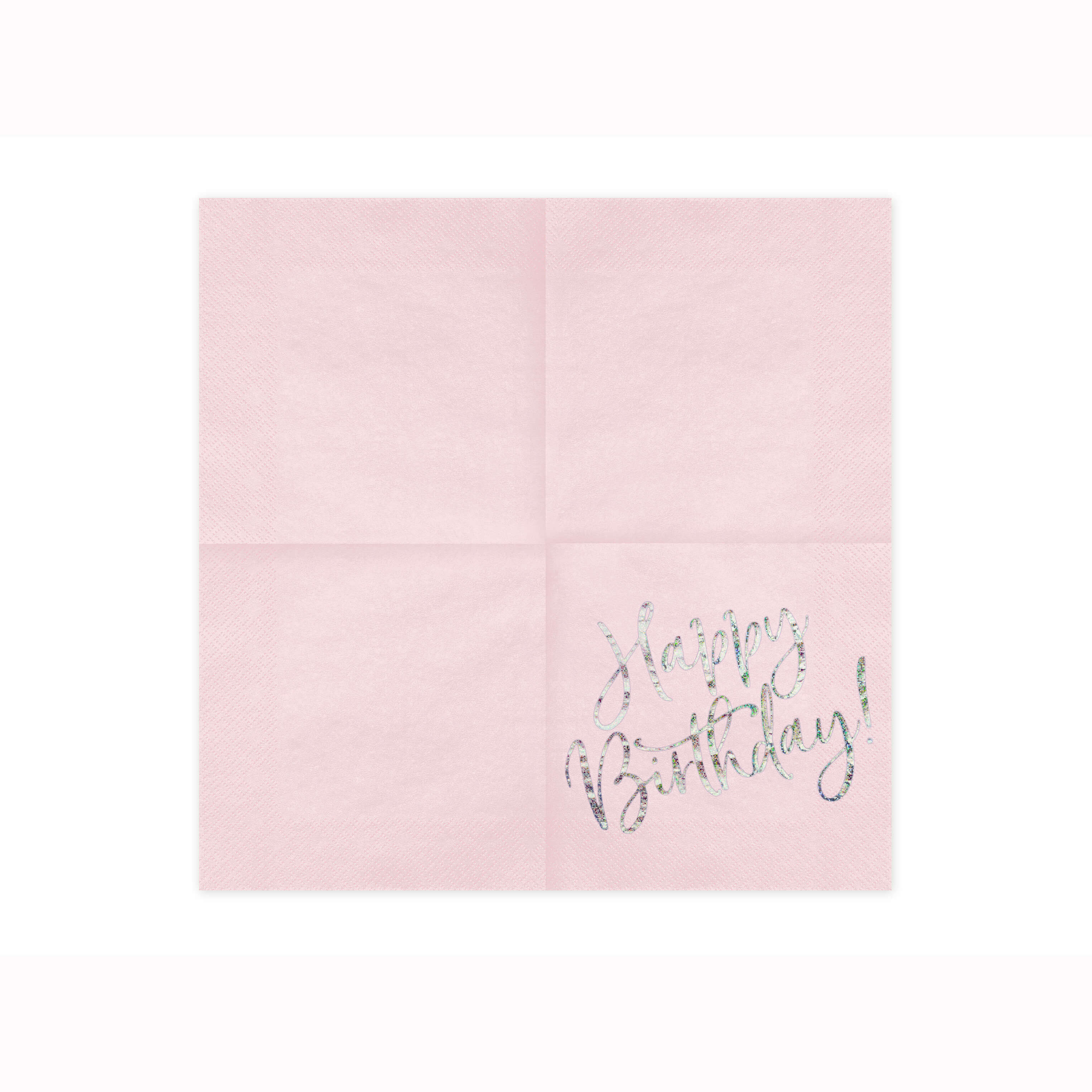 Servietten Happy Birthday rosa/silber, 20 Stück
