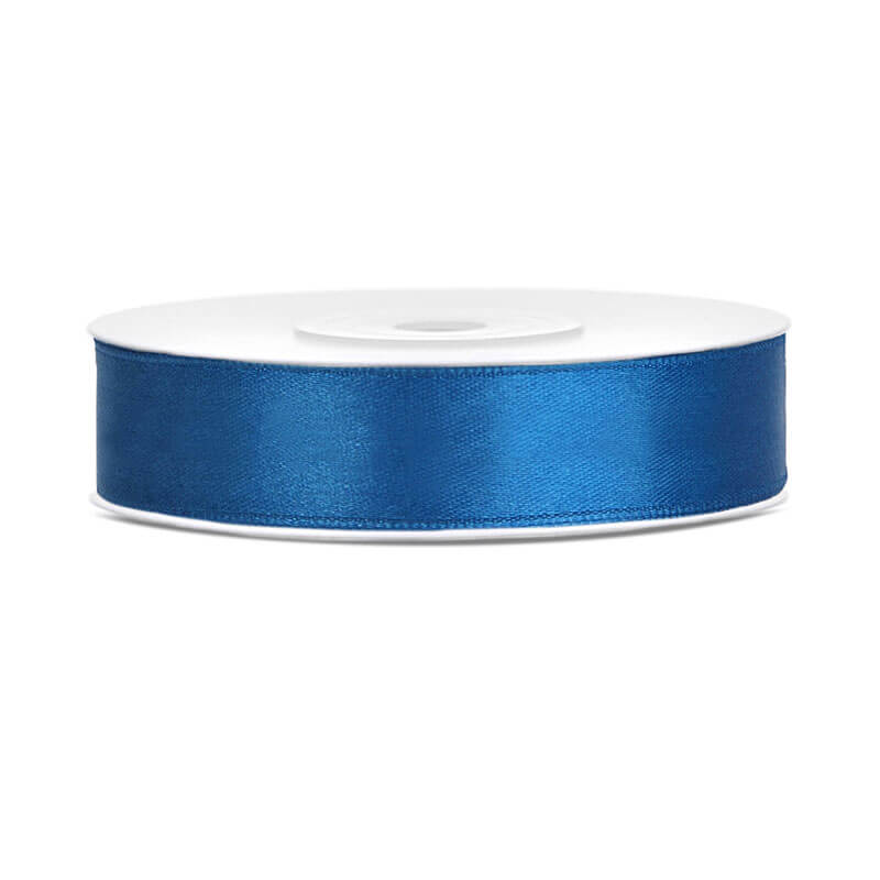 Satinband Blau, 12mm/25m, 1 Rolle