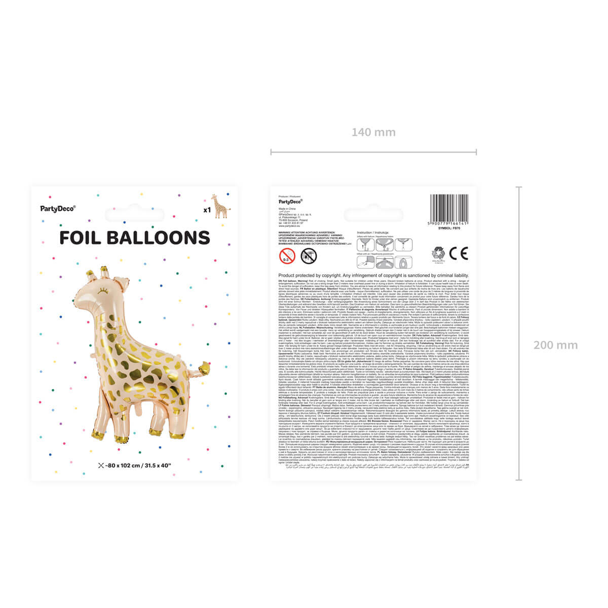 Folienballon Giraffe