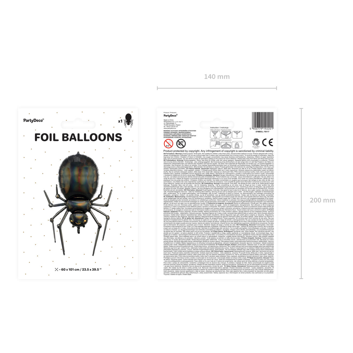 Folienballon Spinne