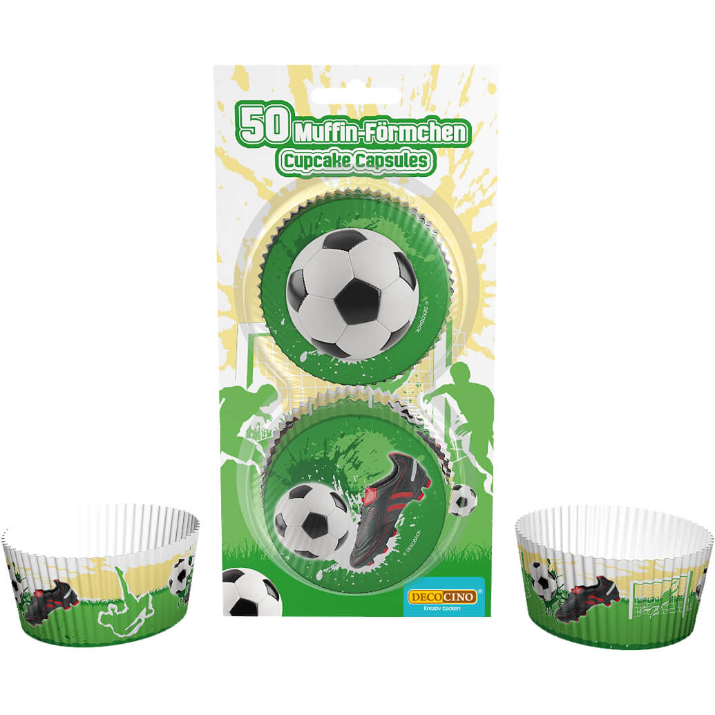 Muffin-Förmchen Fußball, 50 Stück