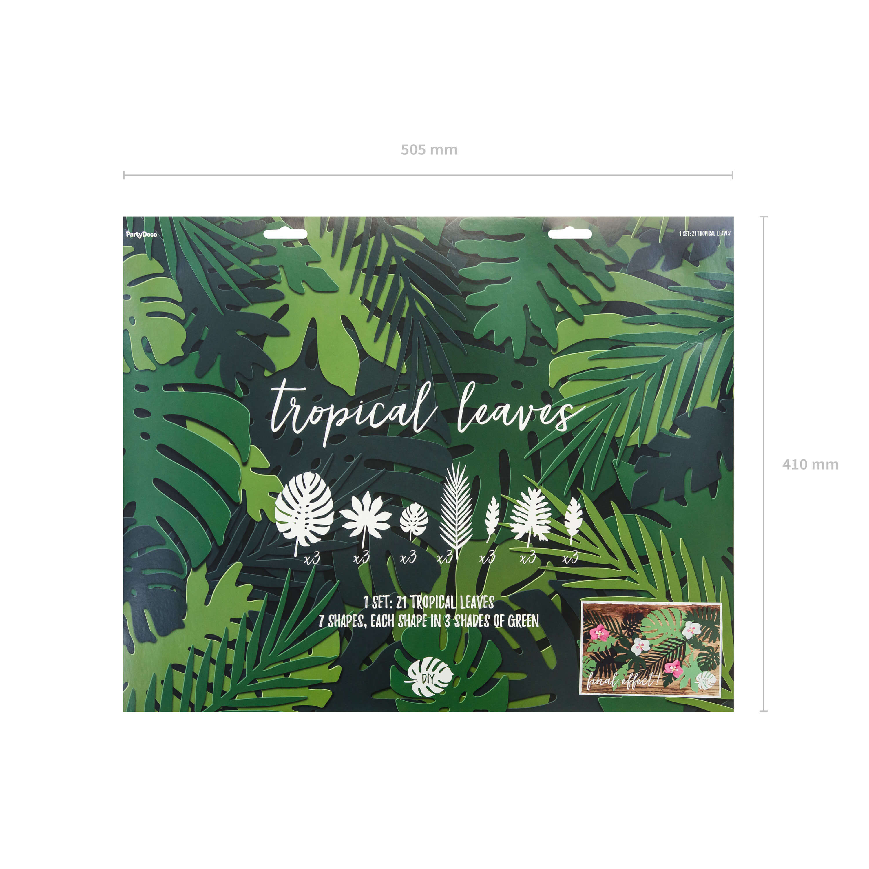 Deko Dschungel Tropische Blätter Mix, 21 Stück