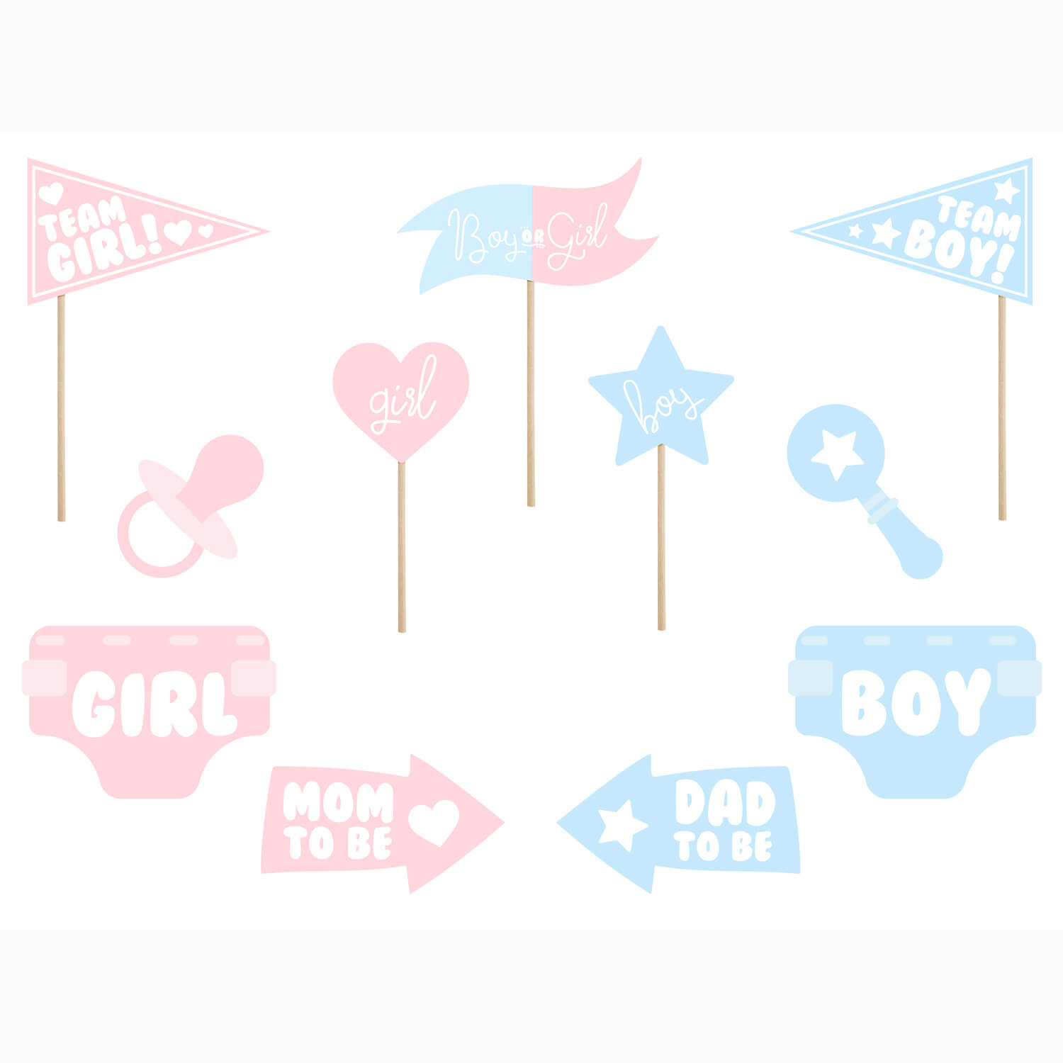 Photo Booth Set Gender Reveal