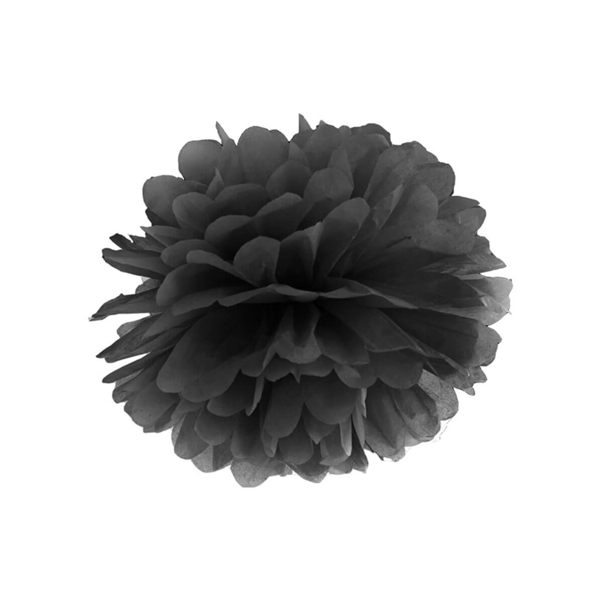Pompon schwarz, 35cm