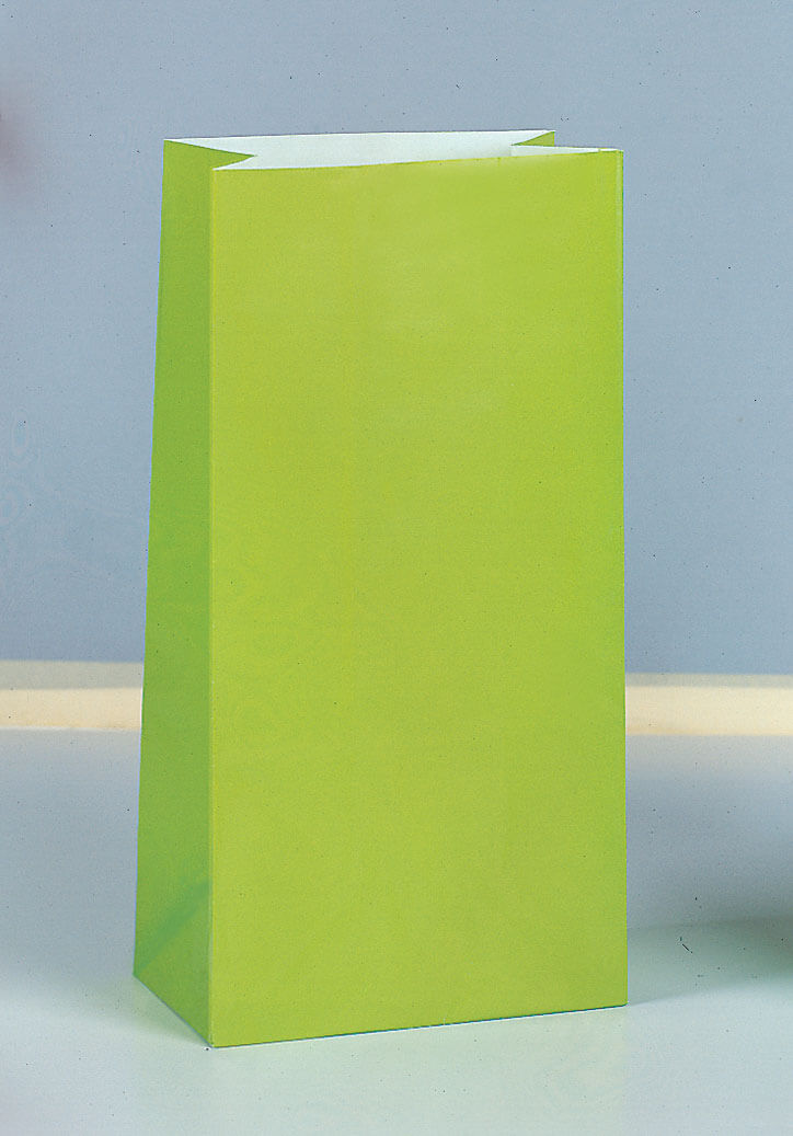 Partytüten aus Papier lime-grün, 12 Stück