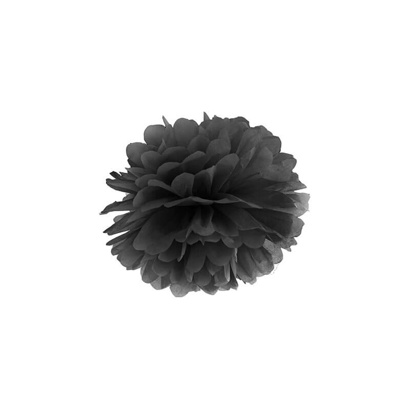 Pompon schwarz, 25cm