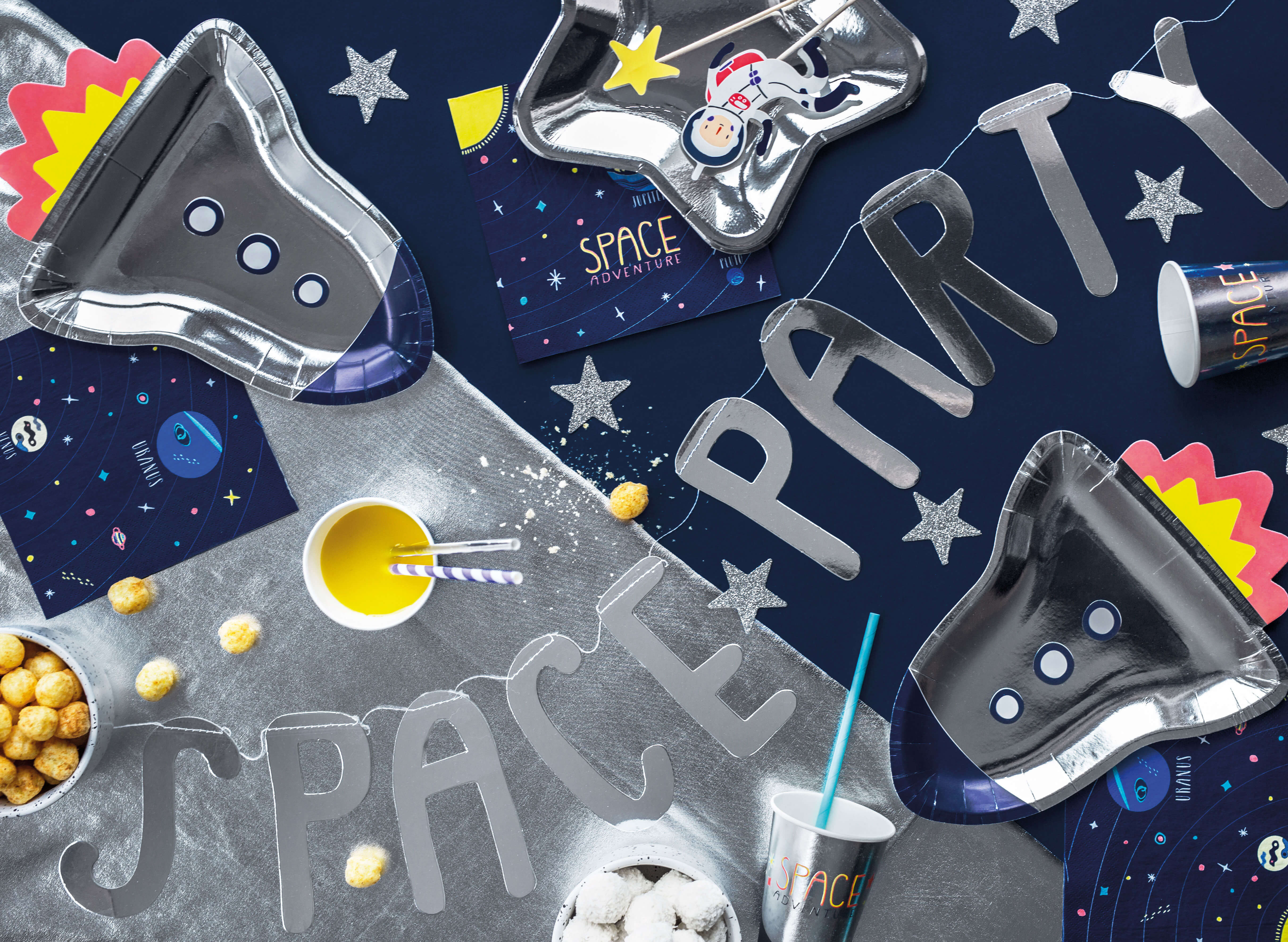 Pappteller Space Party Rakete