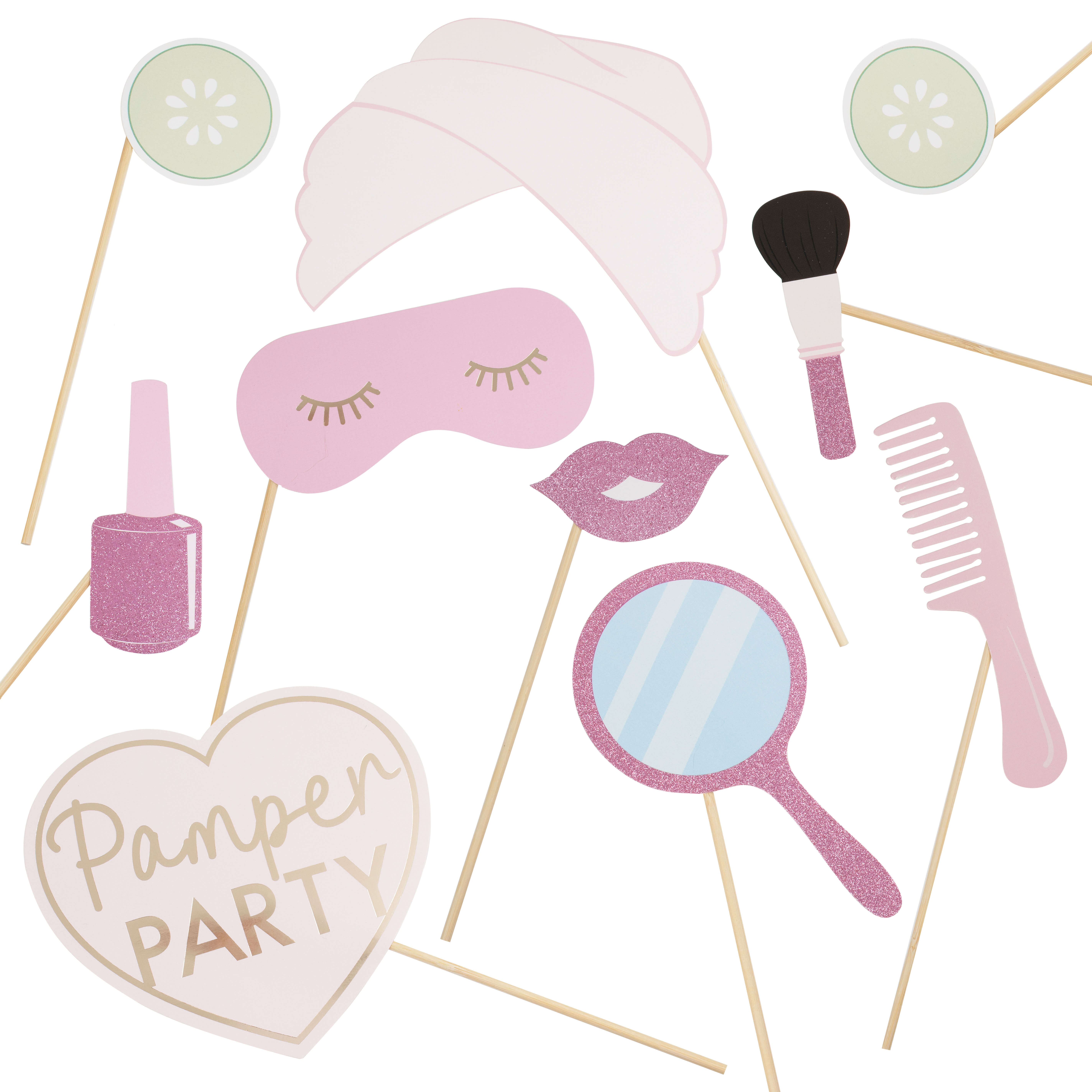 Photobooth Props Pamper Party, 10-teilig