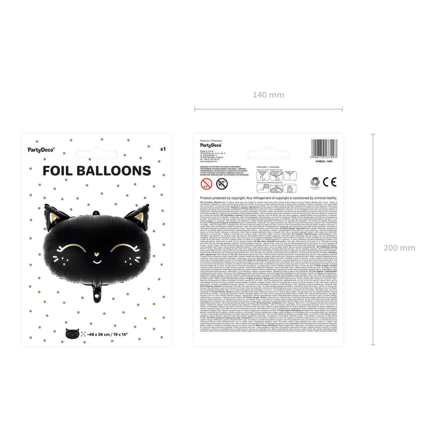 Folienballon Katze Schwarz