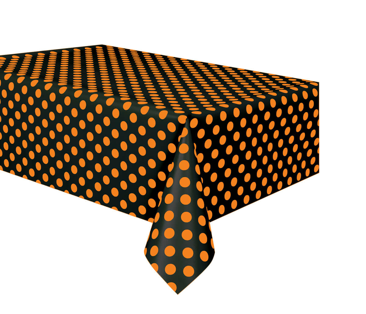 Tischdecke schwarz mit Punkten orange, 137x274cm