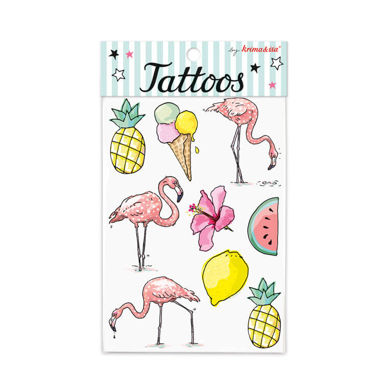 Tattoos Tropical Flamingo, 1 Bogen